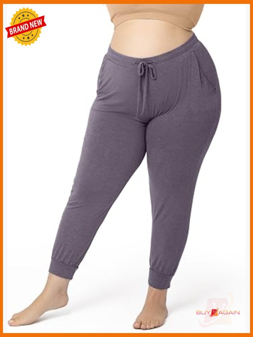Maternity Jogger Lounge Pants with Pockets, Drawstring Waist, Tapered Leg